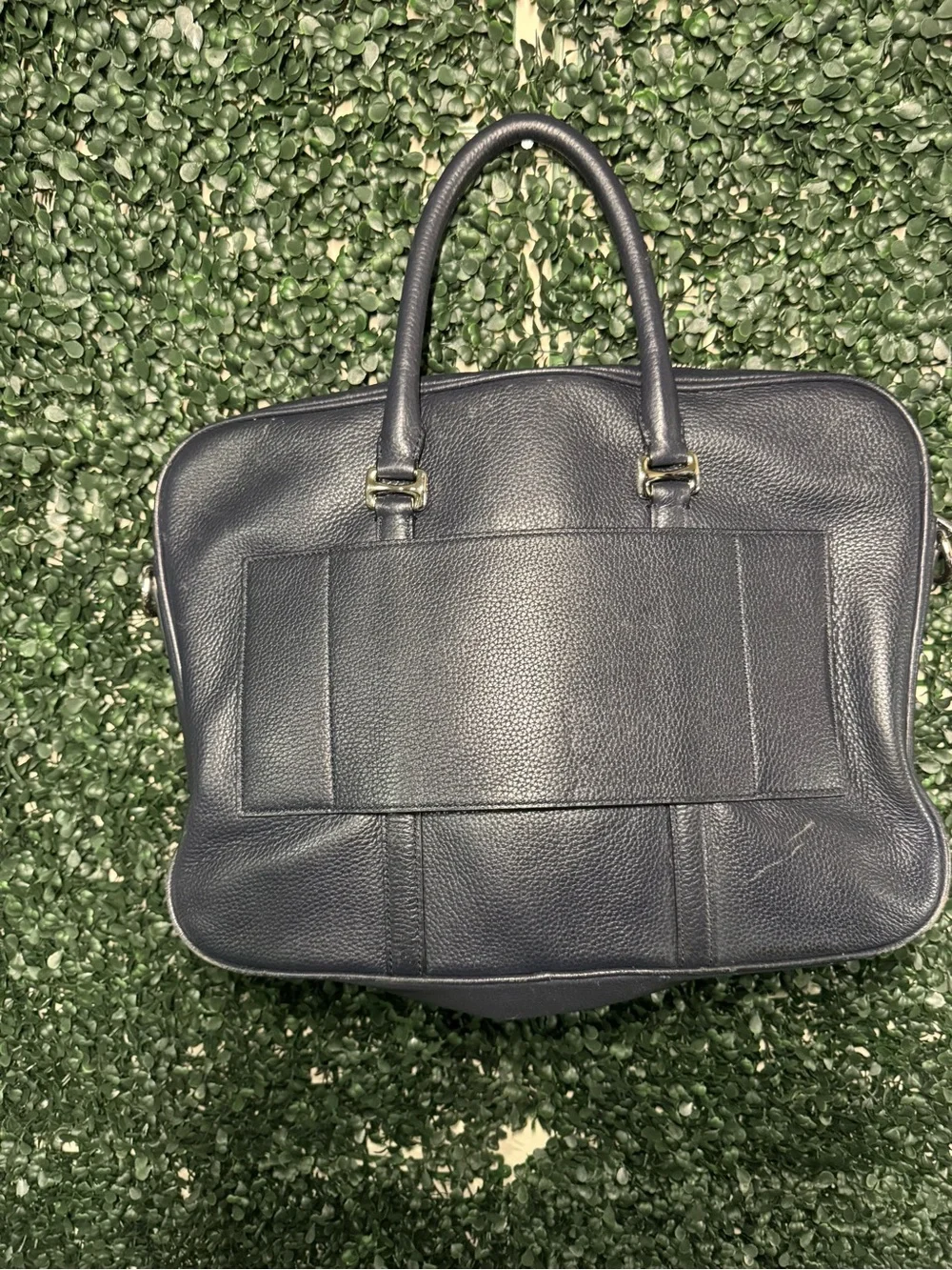 Bally Black Pebbled Leather Briefcase Tote